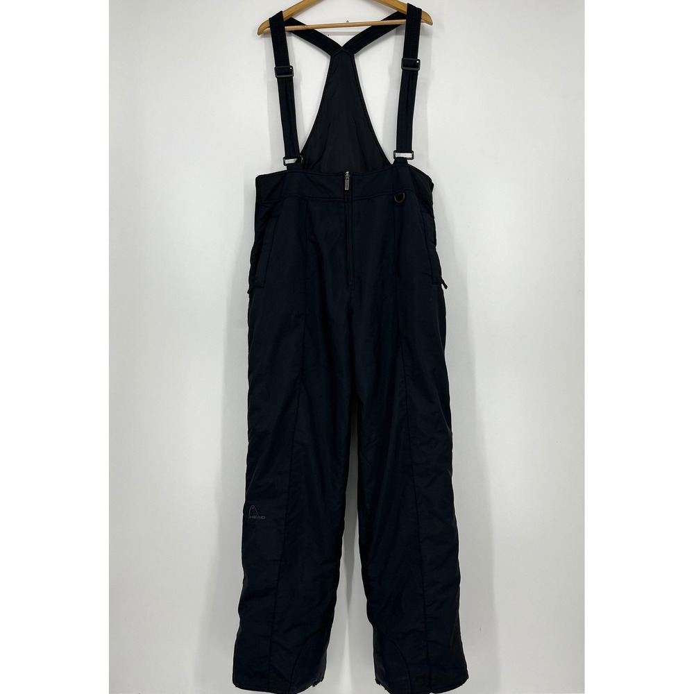 Head Skiwear Mens XL Black Insulated‎ Ski Snowboard Bib Overalls Vtg